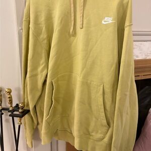 Nike Mustard Green Pullover Hoodie with Black Logo brand new worn once